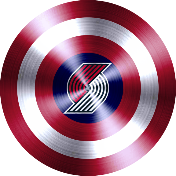 Captain American Shield With Portland Trail Blazers Logo iron on paper